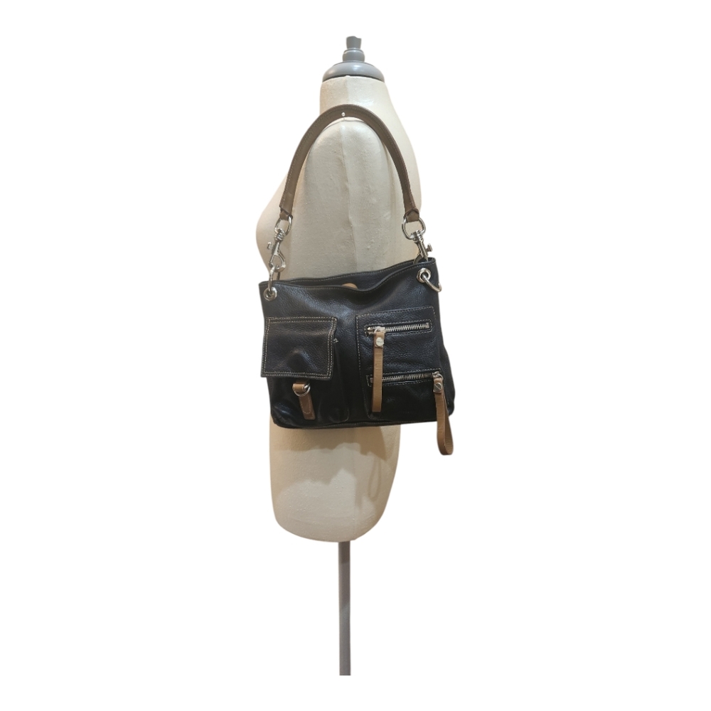 Paola by Perlina Black Leather Purse Bag